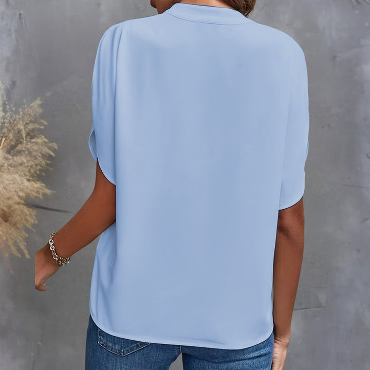 Elise | Blusa com decote em V e decote drapeado