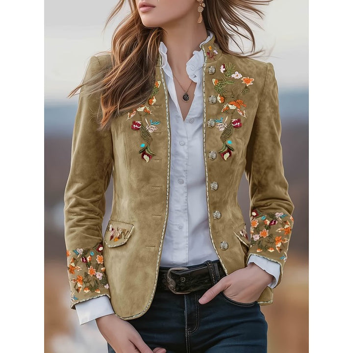 Sofia | Geborduurde blazer met stand-up kraag