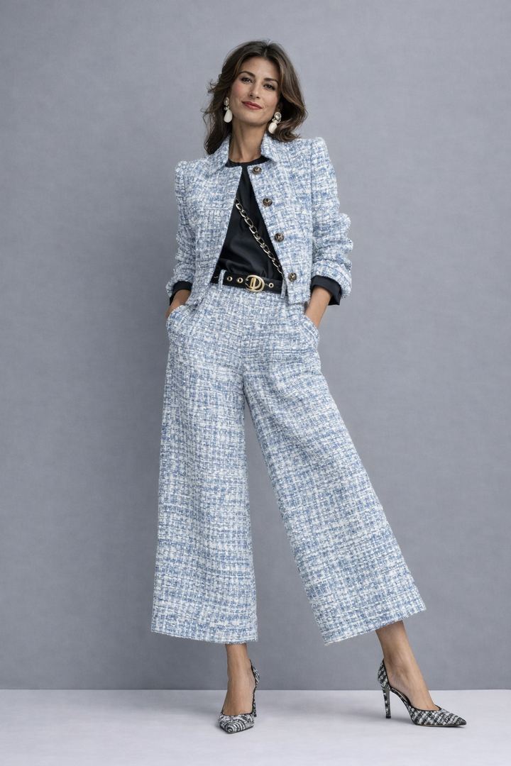 Jantine | Conjunto coordenado com textura de tweed
