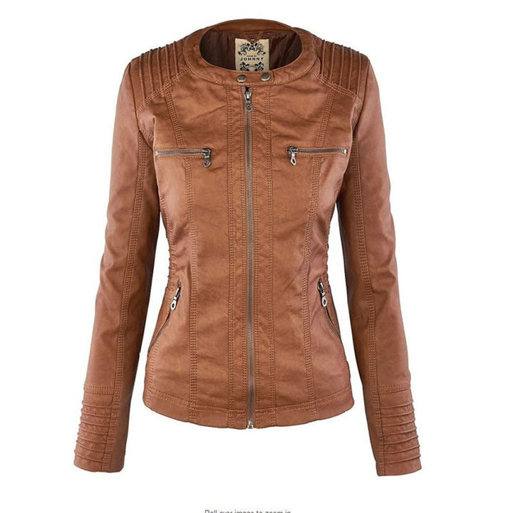 Monica | Veste en cuir matelassée à capuche