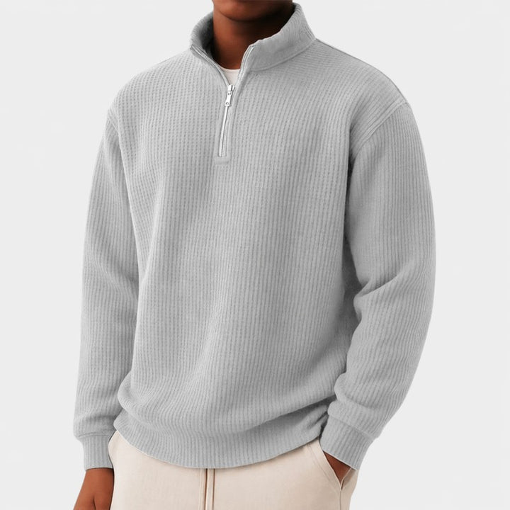 Porter | Gestreifter Pullover mit Viertelreißverschluss