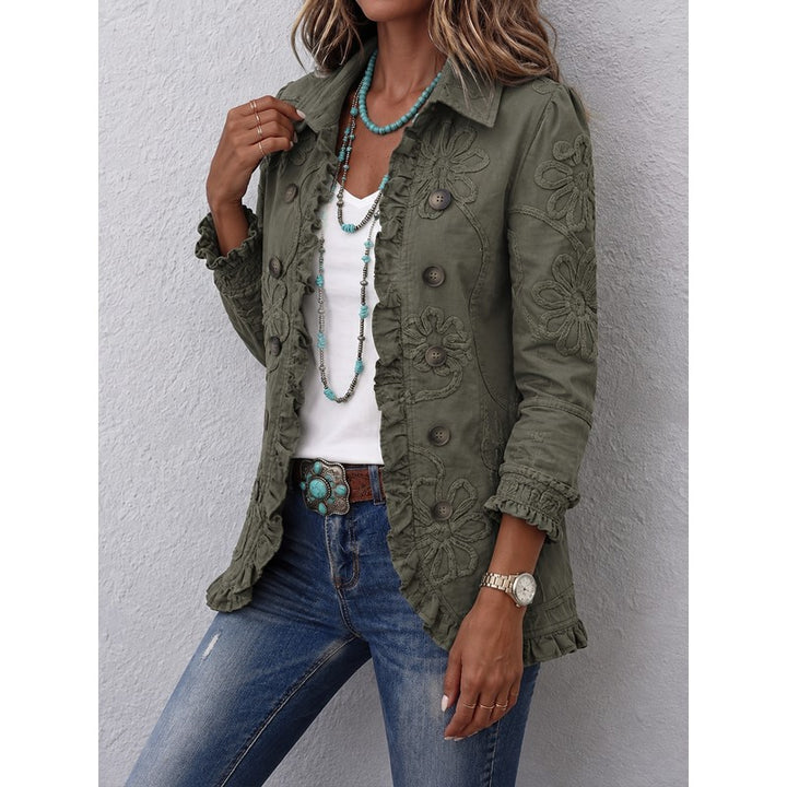 Elise | Veste militaire brodée aux finitions fantaisie