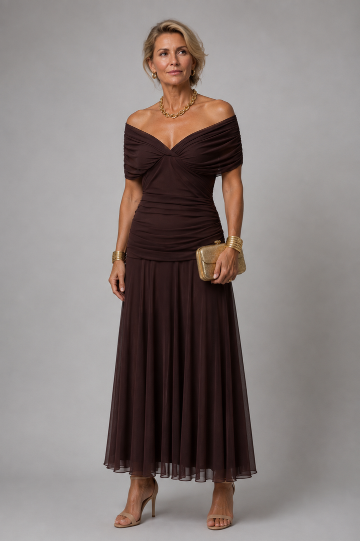 Neeltje | Robe midi fleurie drapée