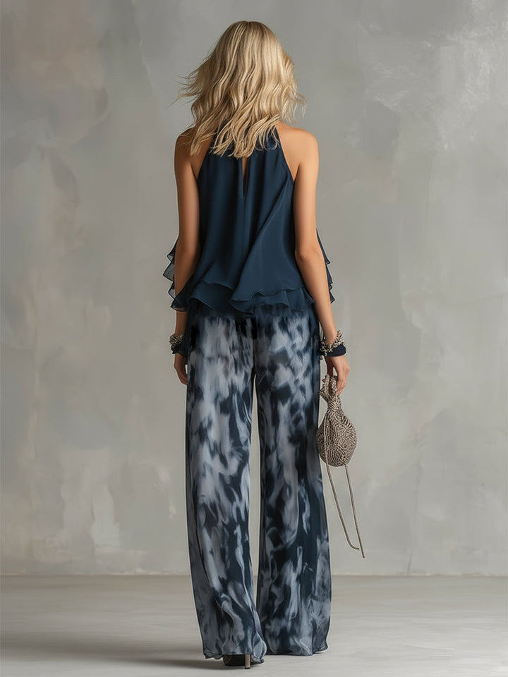 Wilma | Zweiteiliges Chiffon-Set mit Neckholder