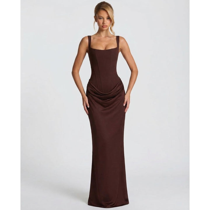 Victoria | Getailleerde korsetjurklook maxi-jurk