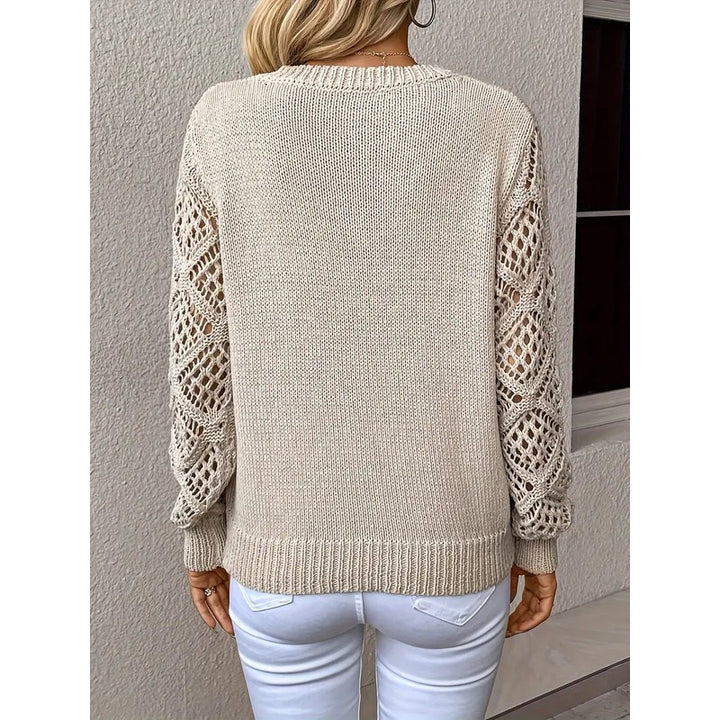 Anicette women's sweater | Sweater with openwork sleeves