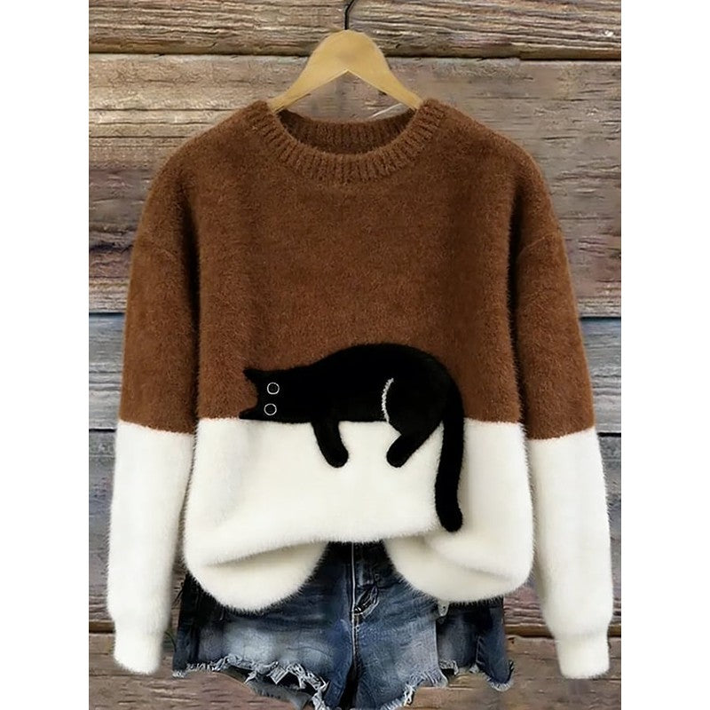 Lina | Pull ample à imprimé de chat