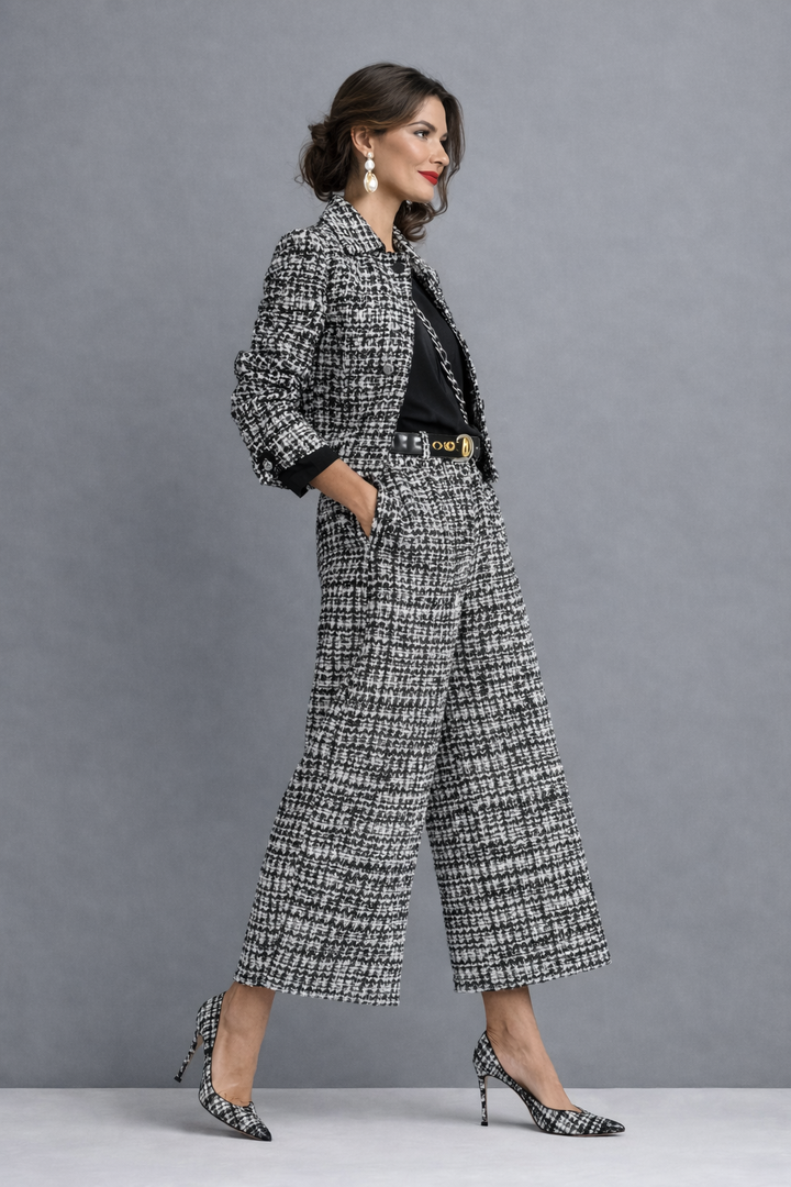 Froukje | Zweiteiliges Tweed-Set mit weiter Hose