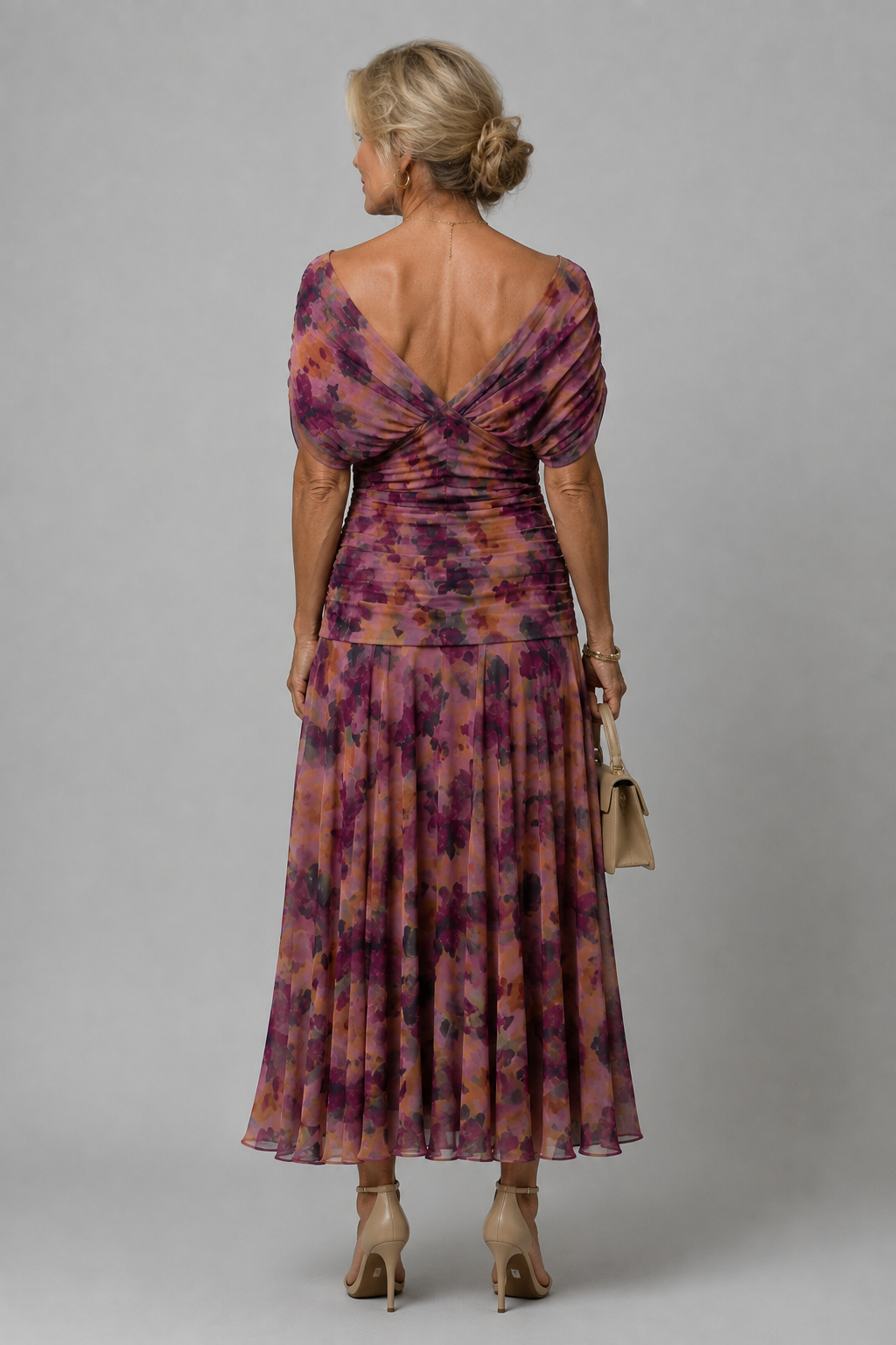 Neeltje | Robe midi fleurie drapée