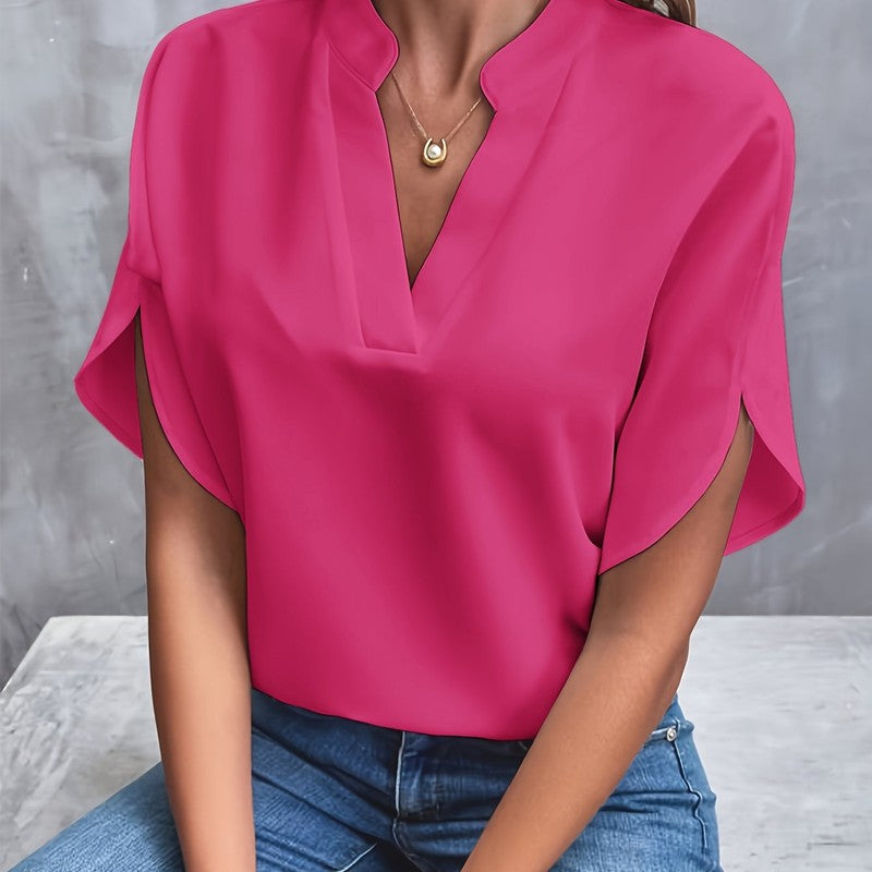 Elise | Blusa com decote em V e decote drapeado