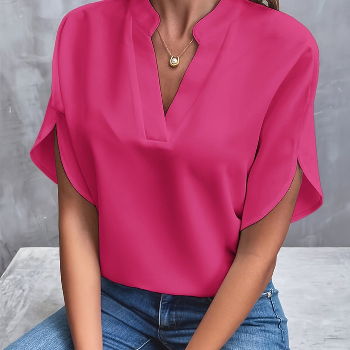 Elise | Blusa com decote em V e decote drapeado
