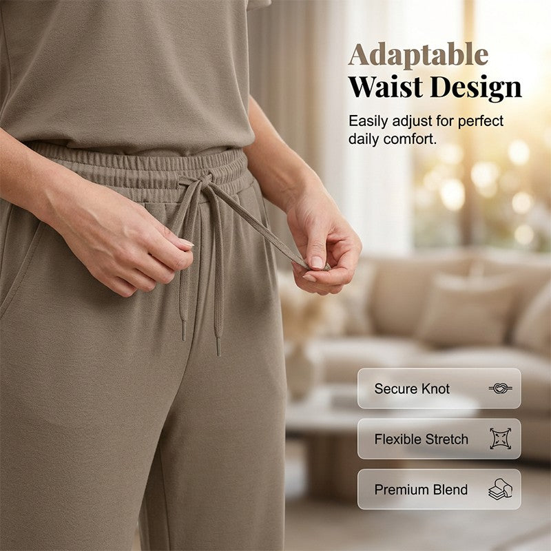 Anna | Relaxed Fit Loungeset met wijde pijpen