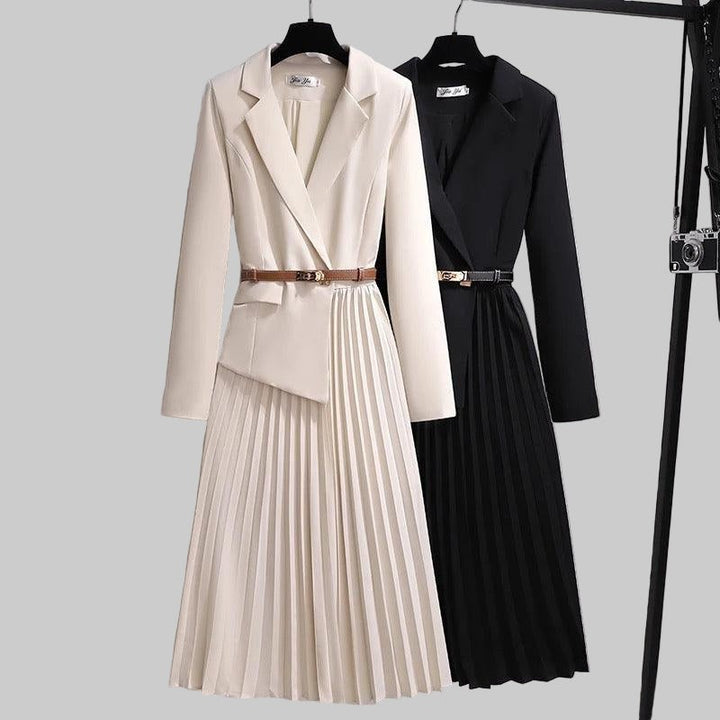 Damen | Blazerkleid mit kariertem Rock und Gürtel