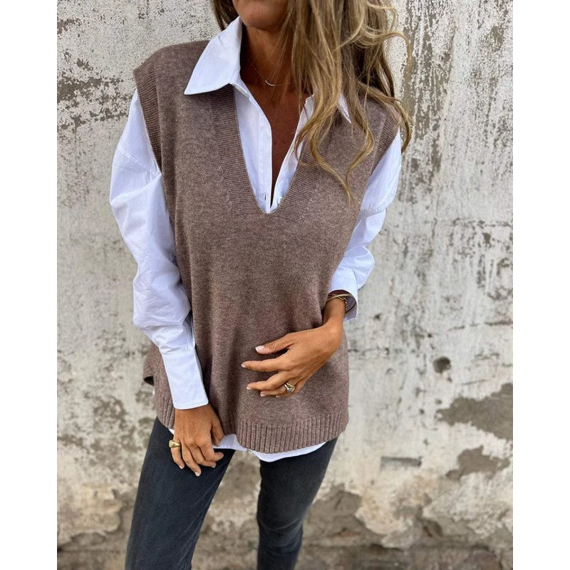 Marzanna | Sleeveless V-Neck Sweater Vest
