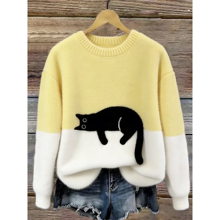 Lina | Pull ample à imprimé de chat