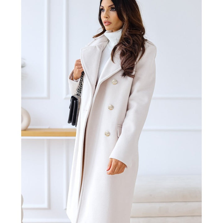 Elicia | Longue veste d’hiver structurée à double boutonnage