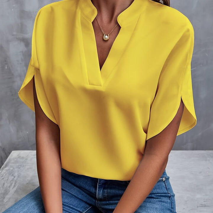 Elise | Blusa com decote em V e decote drapeado