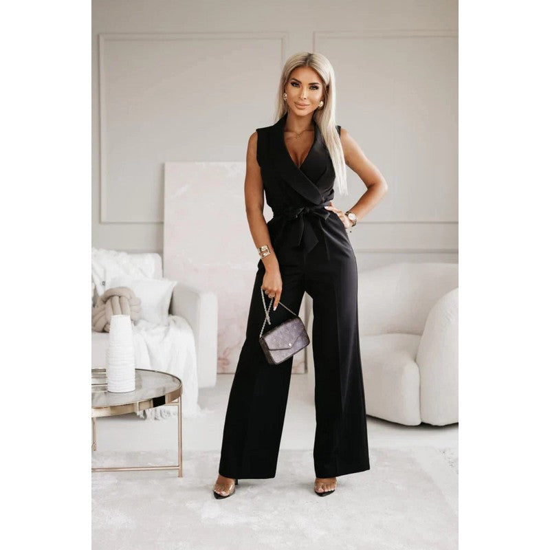 Josephine | Wijdpijp Jumpsuit met Ceintuur