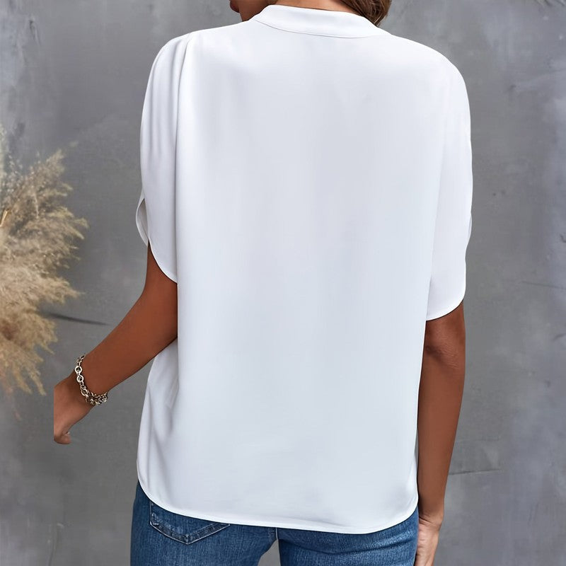 Elise | Blusa com decote em V e decote drapeado