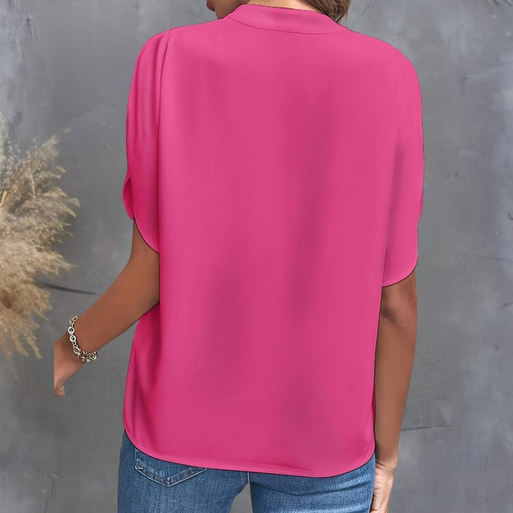 Elise | Blusa com decote em V e decote drapeado