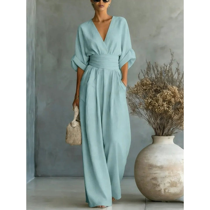 Risel | V-hals Jumpsuit met Obi-band