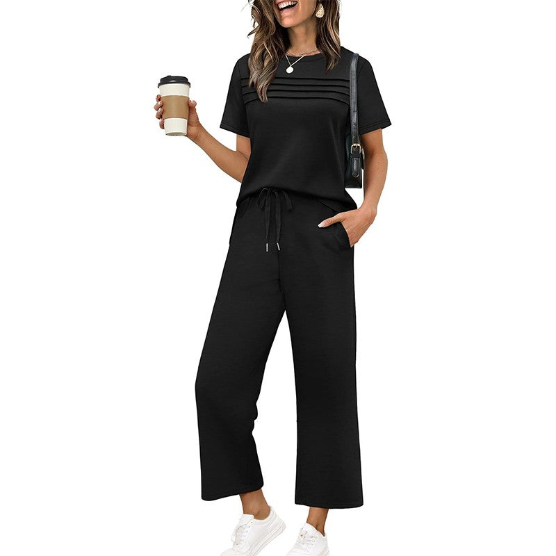 Anna | Relaxed Fit Loungeset met wijde pijpen