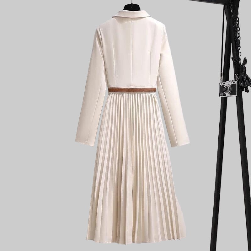 Damen | Blazerkleid mit kariertem Rock und Gürtel
