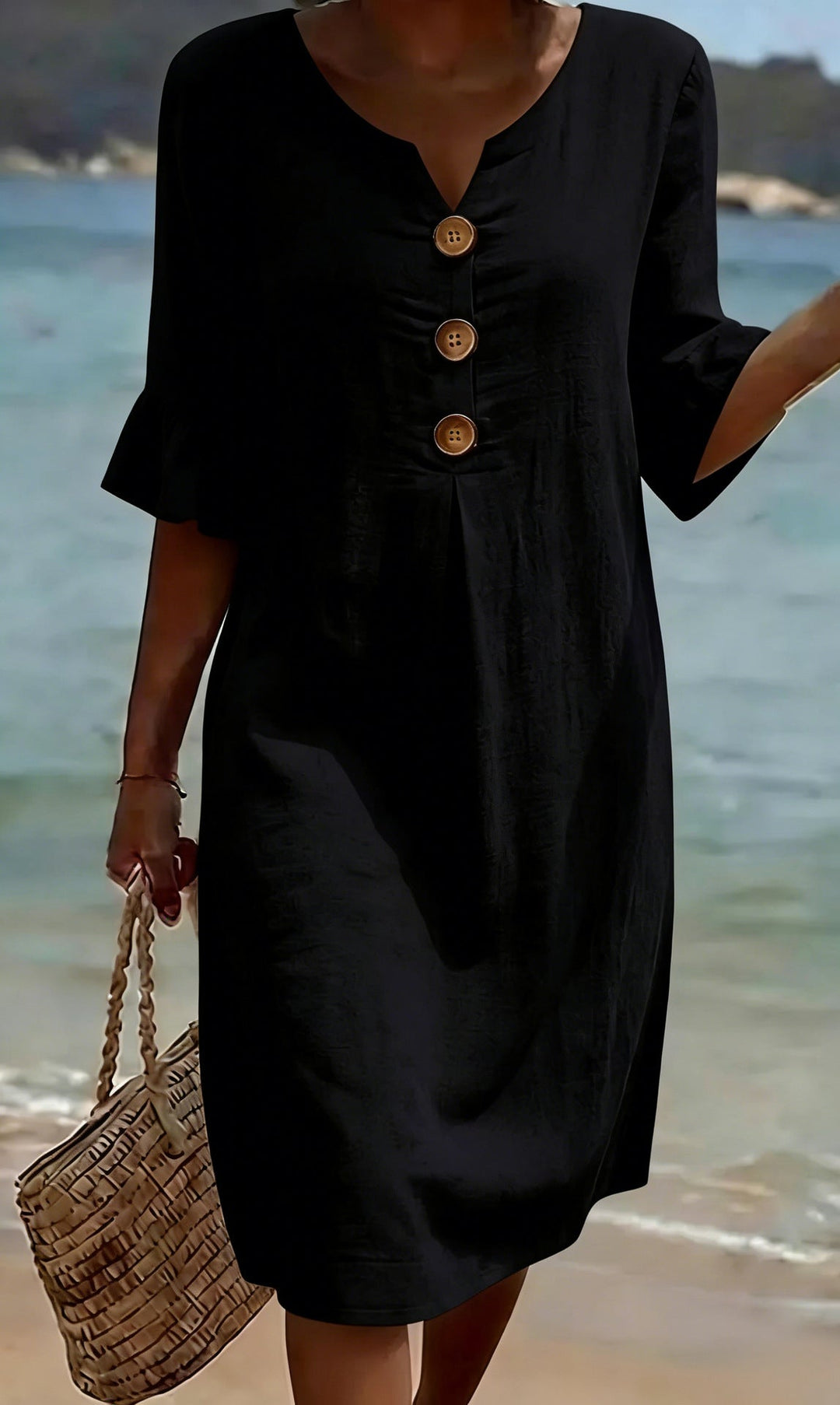Sietske | Robe midi légère boutonnée