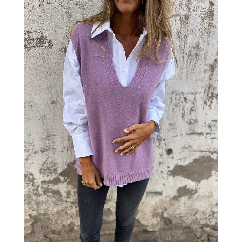 Marzanna | Sleeveless V-Neck Sweater Vest