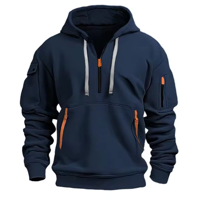 Hoodie für Herren | Locker sitzend mit Reißverschlussdetails und Taschen