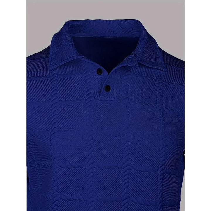 Luca | Slimfit Overhemd met Polo-Kraag en Reliëfpatroon