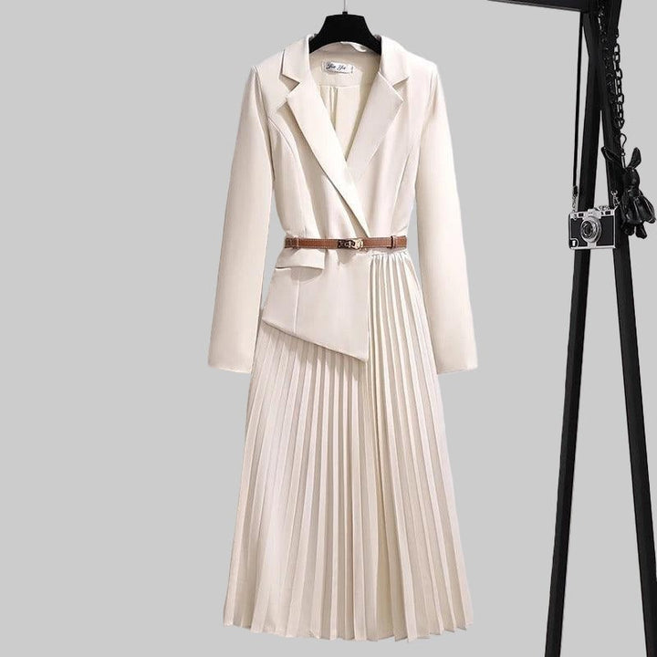 Damen | Blazerkleid mit kariertem Rock und Gürtel