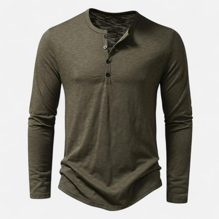 Mannen | Henley-T-shirt met knopen