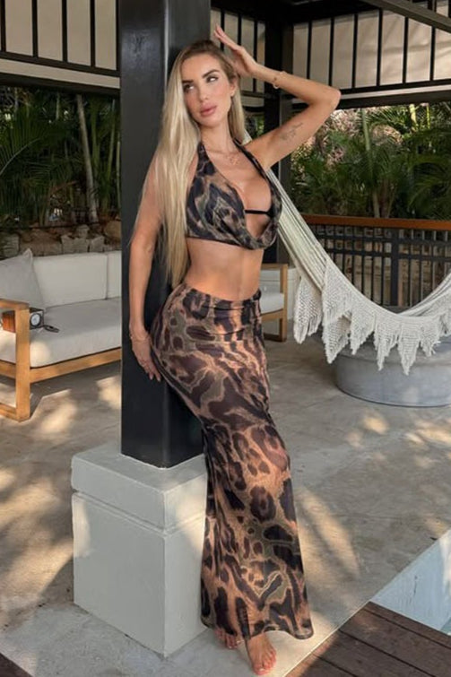 Aafke | Bikini stampato con maxigonna