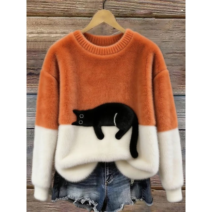Lina | Pull ample à imprimé de chat