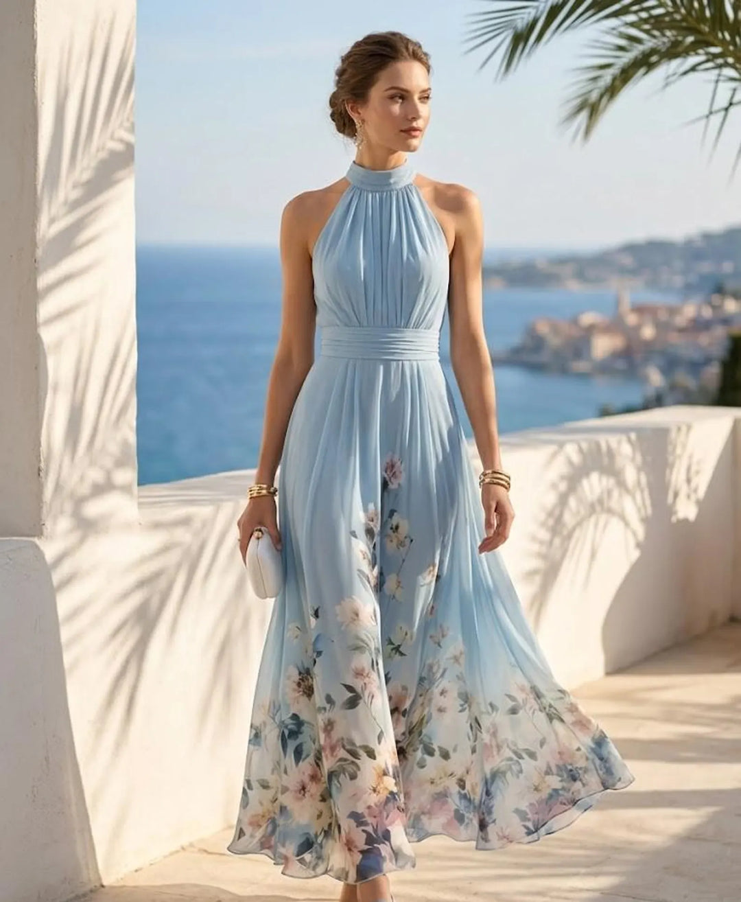 Maud | Vestido maxi romântico em chiffon