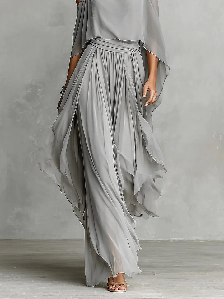 Roelie | Chiffon Tweedelige Set met Open Schouders