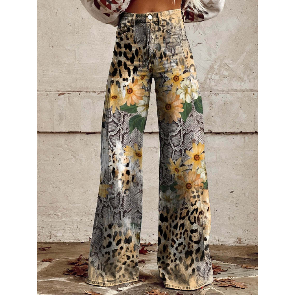 Tialda | Jeans estampados de cintura subida