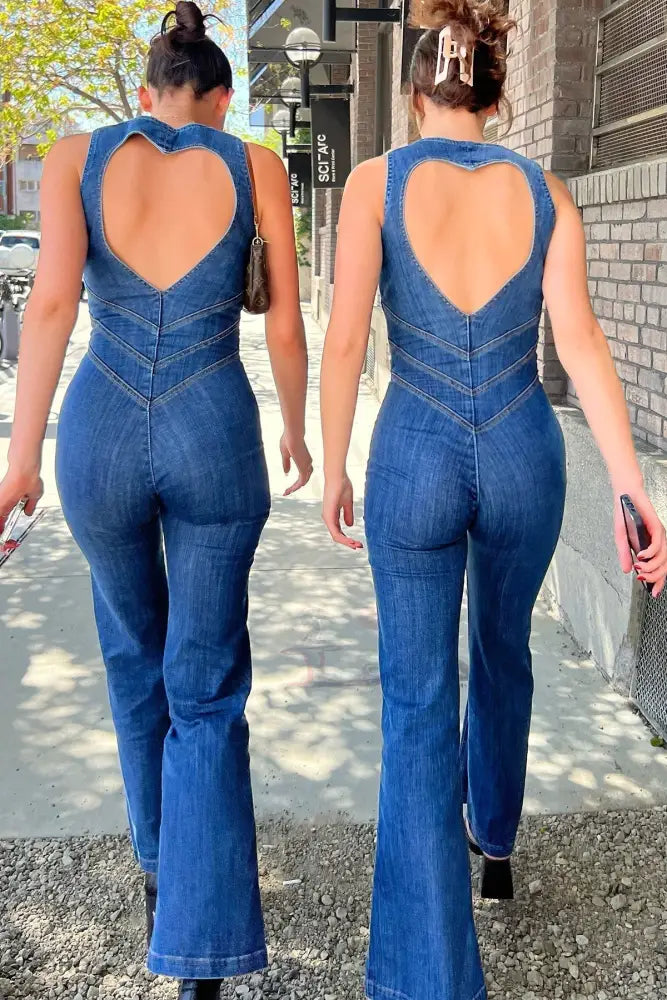 Marijke | Denim-Jumpsuit mit offenem Rücken