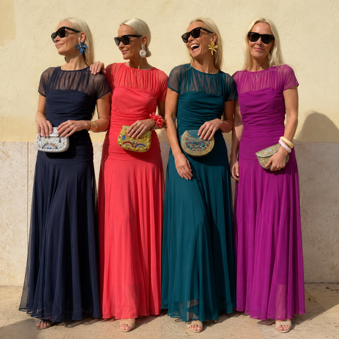 Cornelia | Elegantes Chiffon-Midikleid