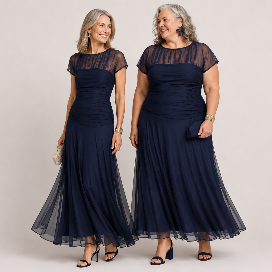 Cornelia | Elegantes Chiffon-Midikleid
