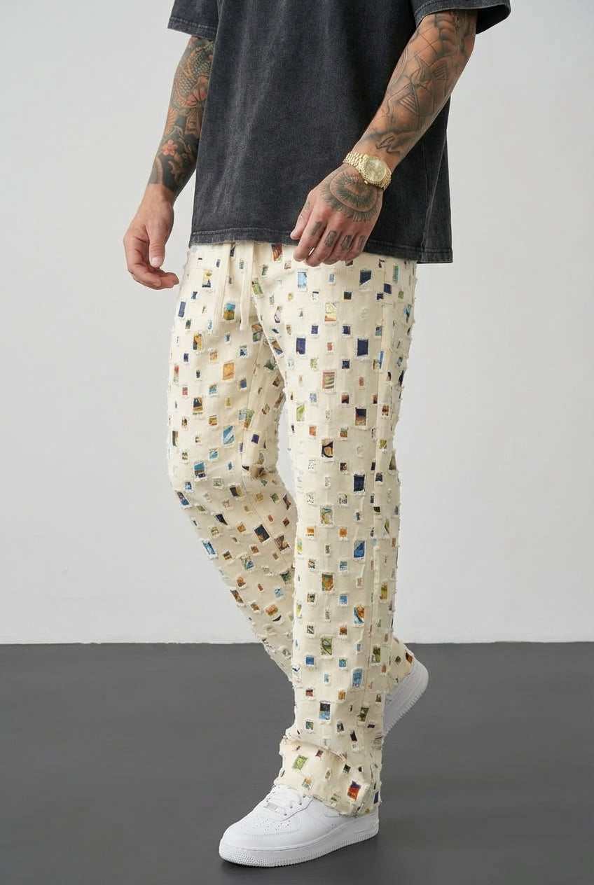 Hilde | Gerade Hose mit Mosaikmuster