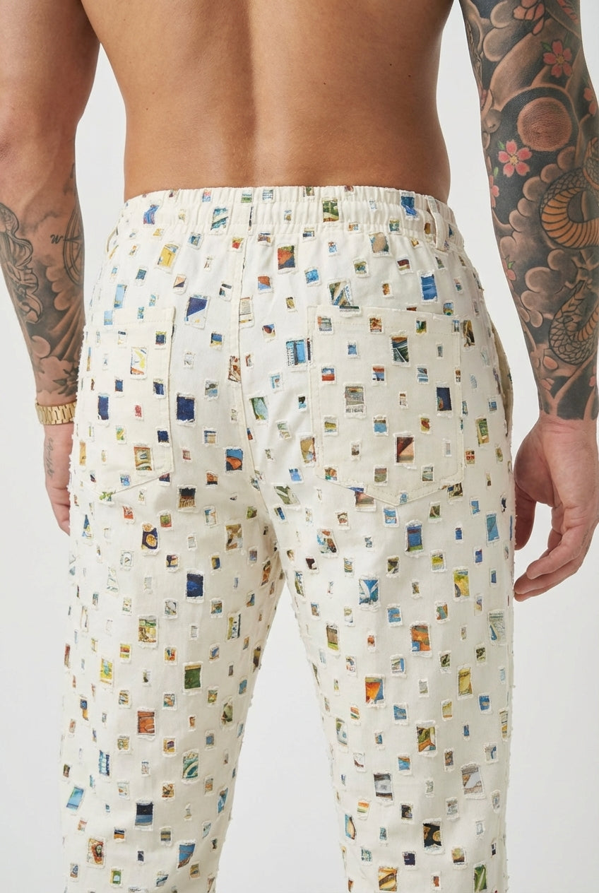 Hilde | Gerade Hose mit Mosaikmuster