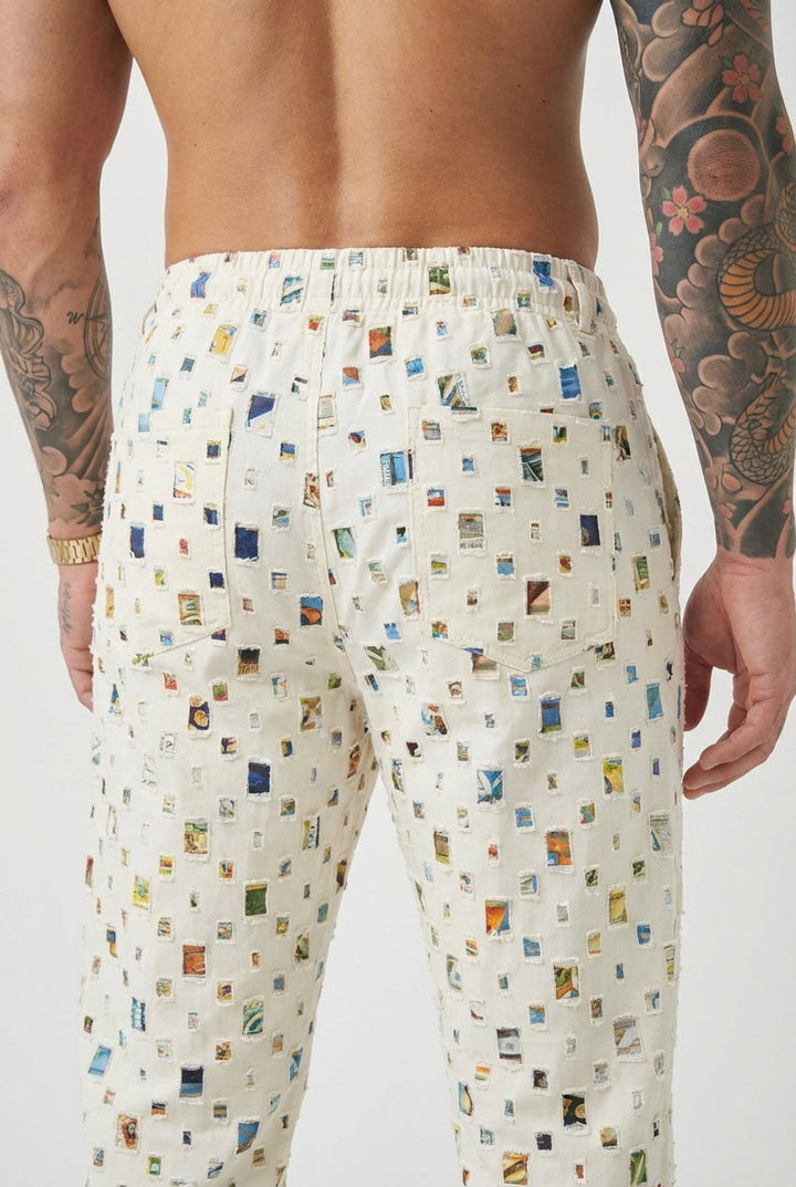 Hilde | Gerade Hose mit Mosaikmuster